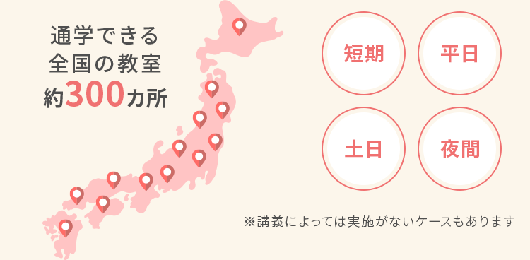 全国約300教室展開！通いやすく続けやすい